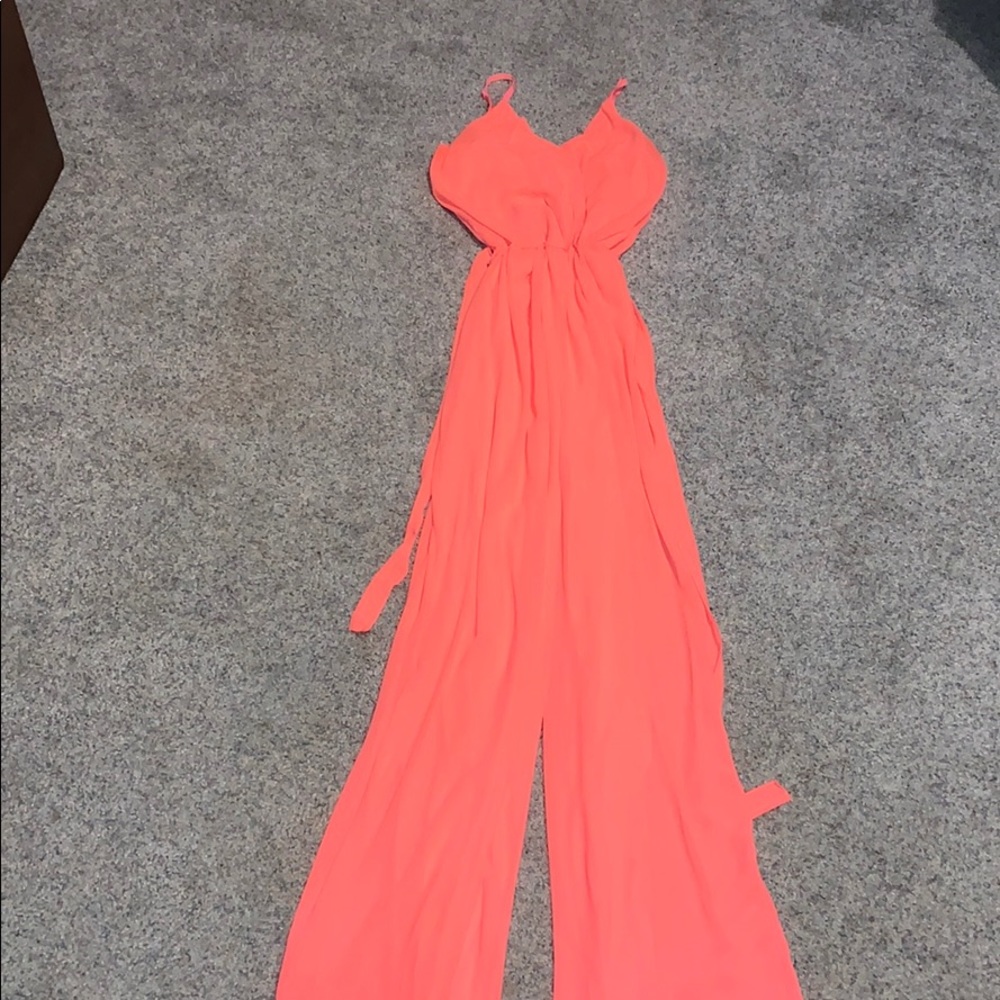 Neon Coral Jumpsuit